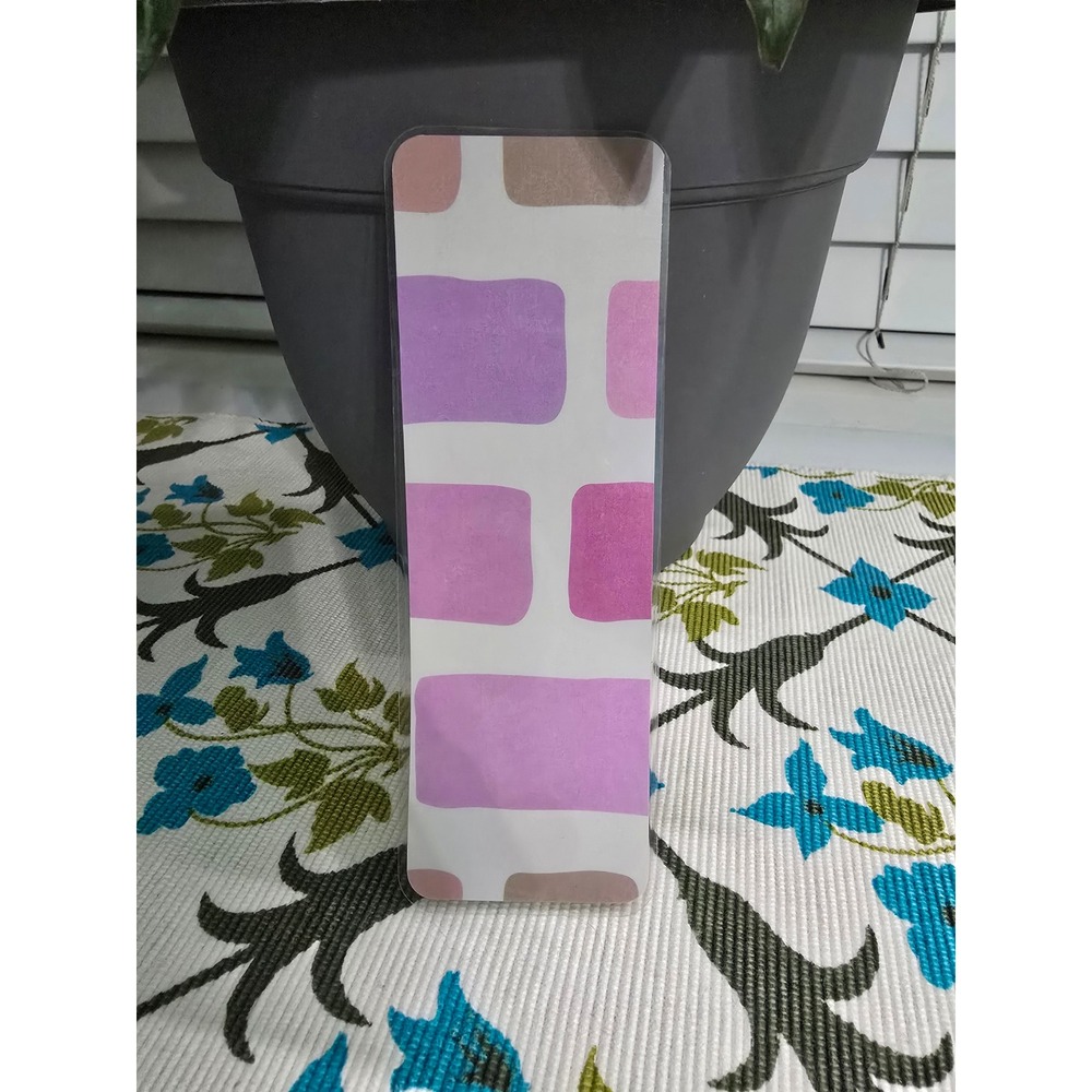 Pink Geometric Pattern Laminated Bookmark